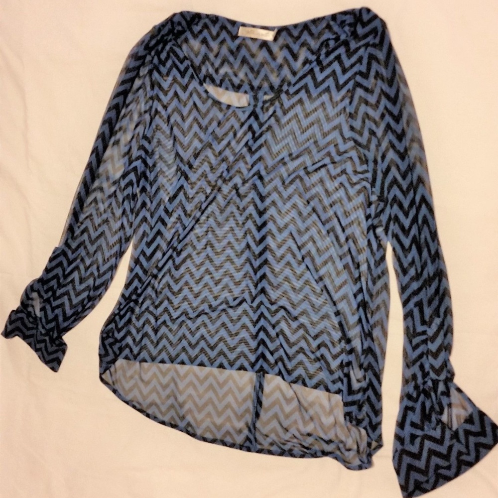 Liberty Love Shirt 2X Blue Black Chevron